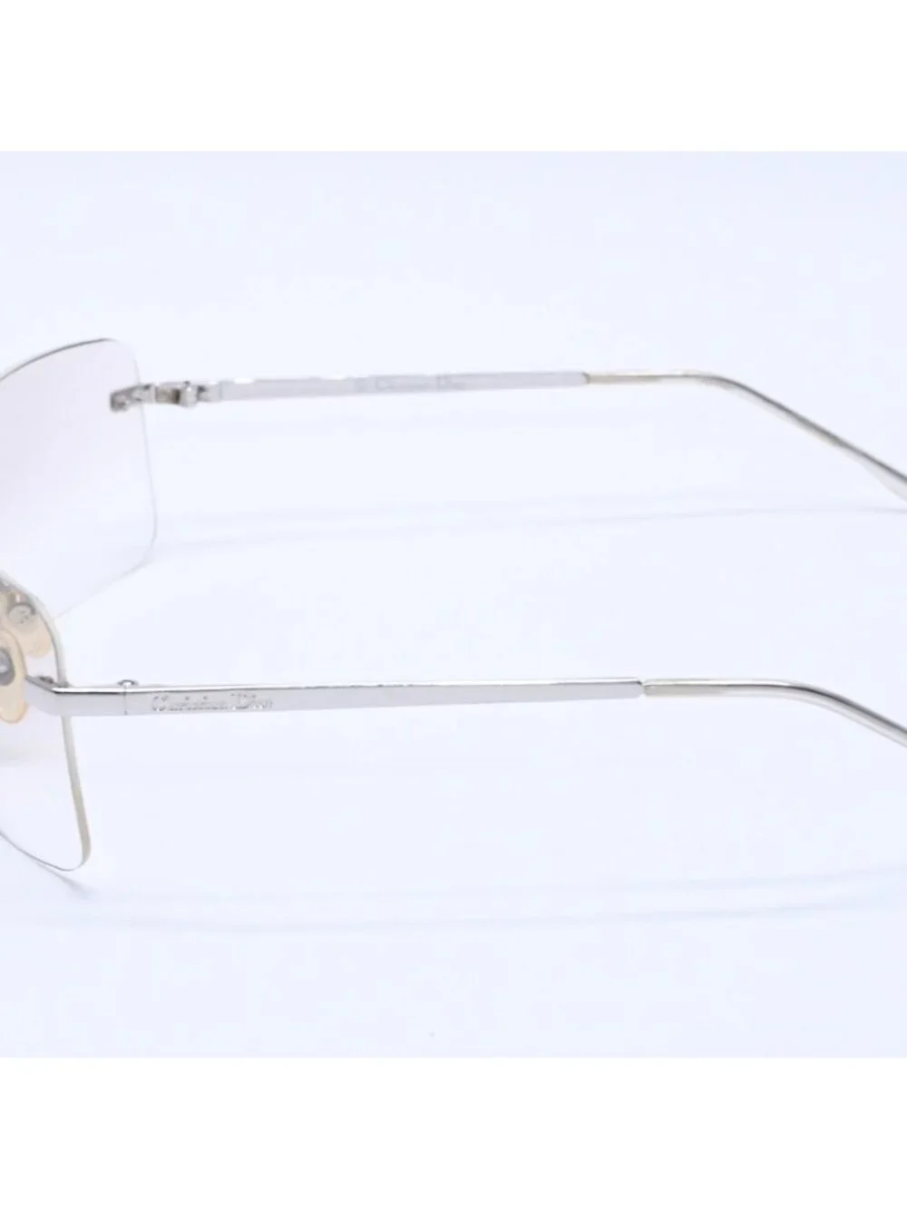 Dior Rimless Sunglasses Silver Gray Gradient Lens Eyewear